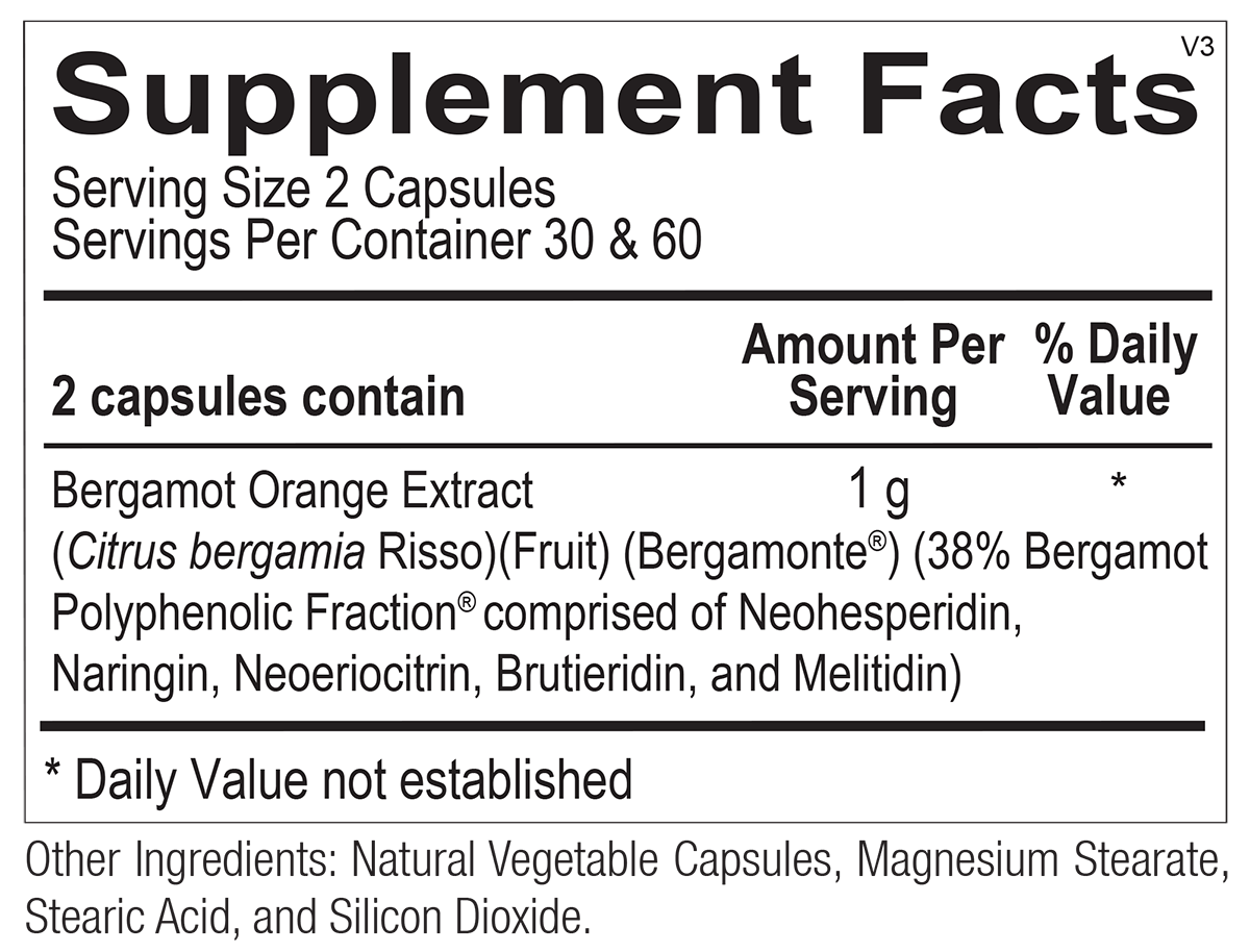 Chi Rho Chiropractic - Bergamot Ultra Supplement Facts