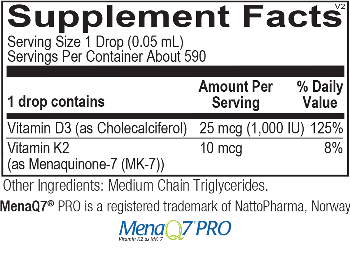 Chi Rho Chiropractic - Pure D3-K2 Supplement Facts