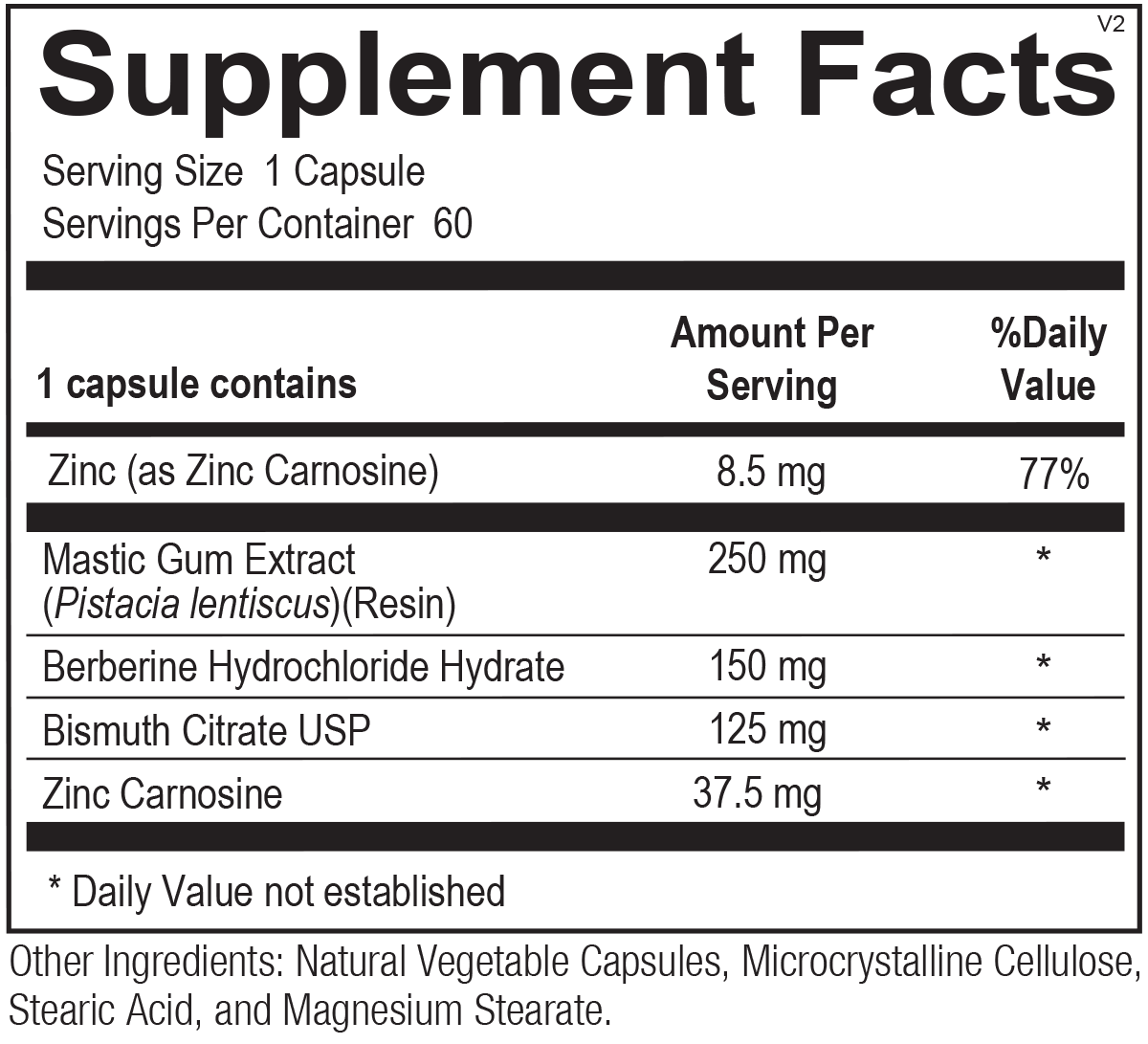 Chi Rho Chiropractic - HP Defeat Supplement Facts
