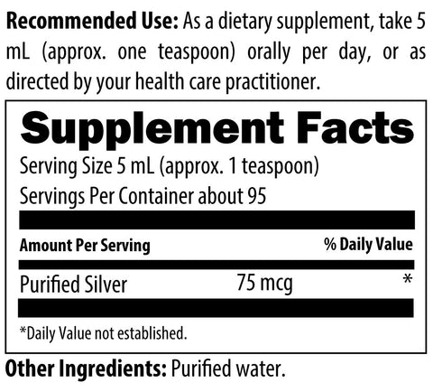 Chi Rho Chiropractic - AG Silver Max Supplement Facts